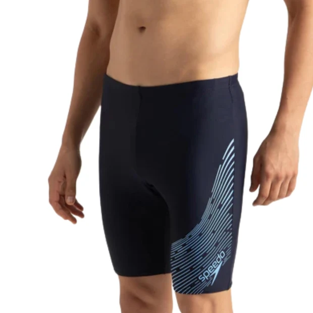 Speedo Am Medley Logo Jammer Swimming Costume(Male) (32, True Navy/Curious Blue)