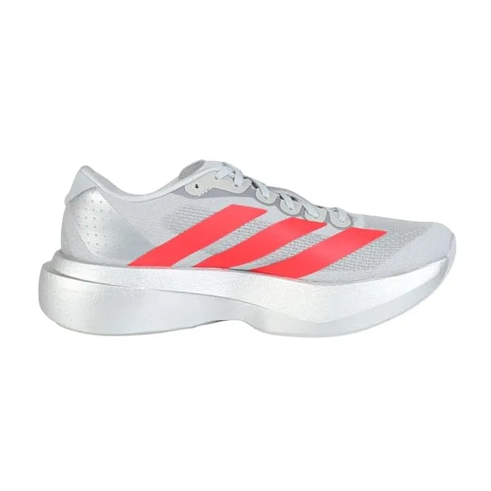 Adidas Adizero Evo SL Women Running Shoes (Silver Metallic / Lucid Red / Iron Metallic, UK3)